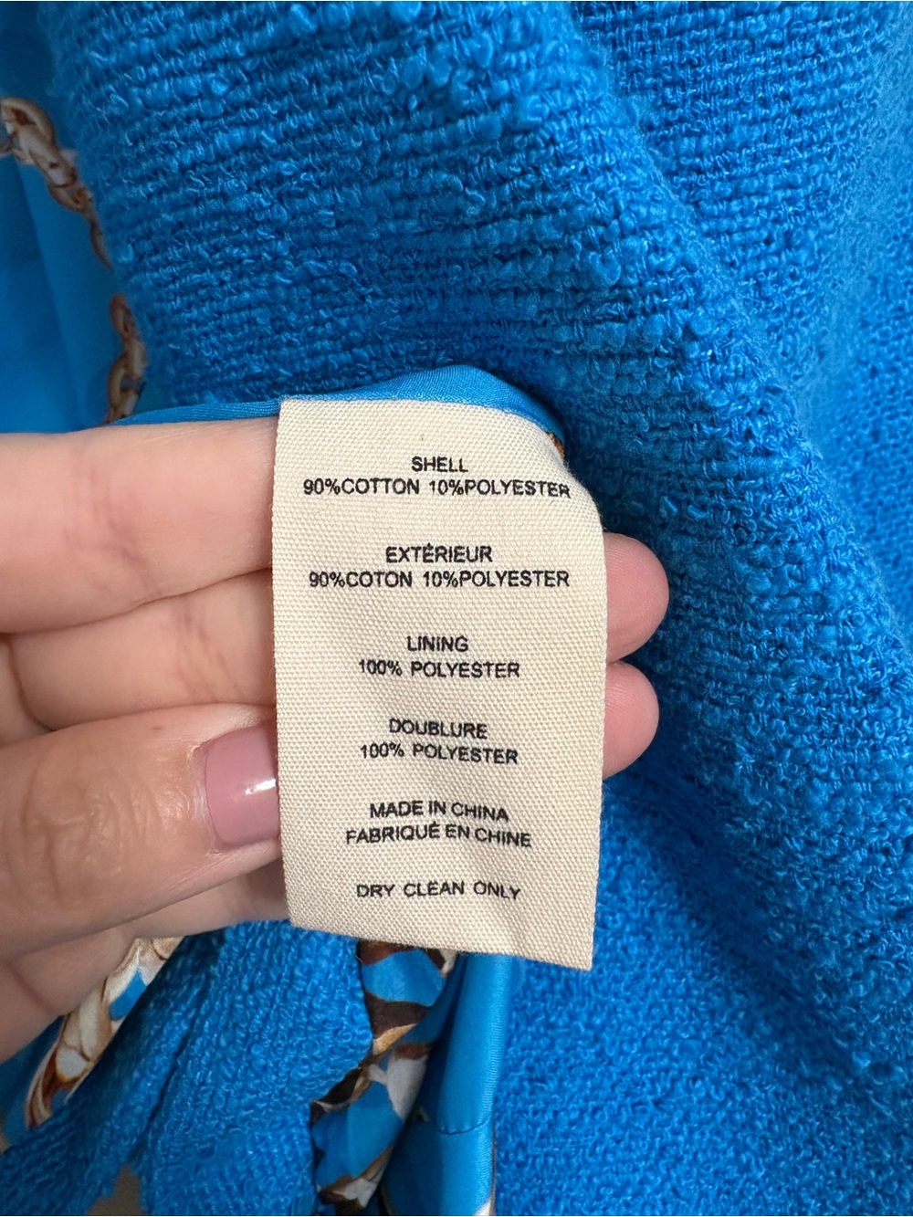 L'AGENCE Brooke Tweed Blazer Blue Gold Size 4 - Picture 12 of 13